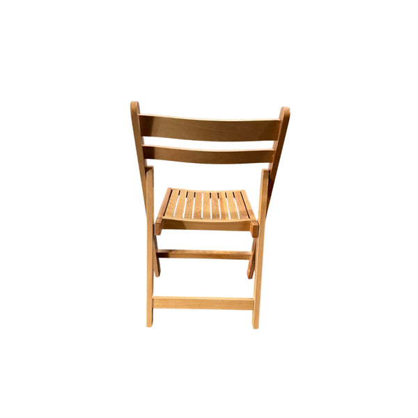 Wood Slatted Folding Chair – Advanced Stanchions