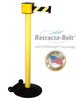 Visiontron Retracta-Belt Single Line Post - 30' Belt - Outdoor - Wheel Base