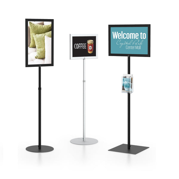 Perfex Pedestal Sign Frames - 11" x 17" / Adjustable Height (26" to 50")