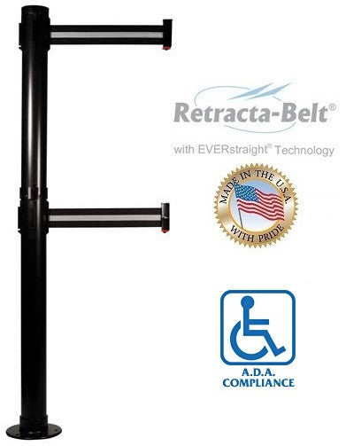 Visiontron Retracta-Belt Fixed Post - 10' Belt - Dual Line