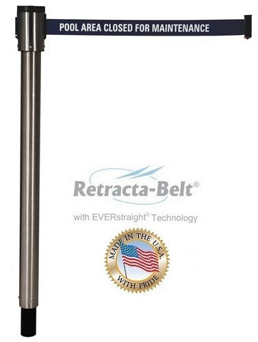 Visiontron Retracta-Belt Removable Post - 15' Belt - Single Line - Outdoor