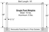 Visiontron Retracta-Belt Removable Post - 10' Belt - Single Line