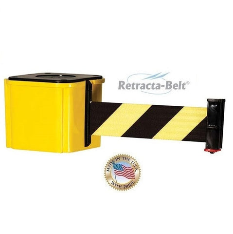 Visiontron Wall Mount Retracta-Belt 412 Series - Yellow - 20' Belt