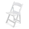 TitanPRO White Resin Folding Chair with Slatted Seat