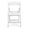 TitanPRO White Resin Folding Chair with Slatted Seat