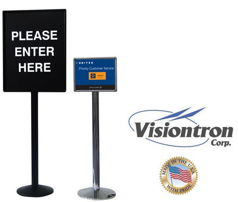 Visiontron 3' Tall Premium Sloped Base Sign Post - *POST ONLY*