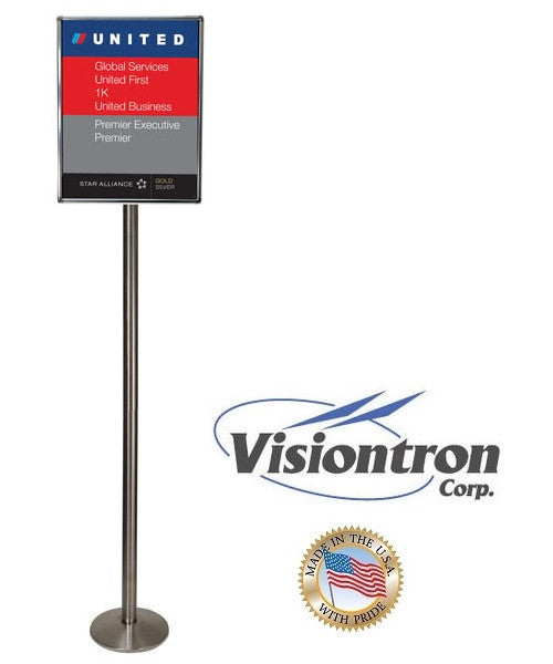 Visiontron 6' Tall Sloped Base Sign Post - Lollipop Sign Stand *POST ONLY*