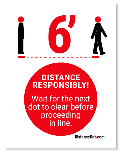 Direction Dot Sign - 8.5" x 11" Cardstock