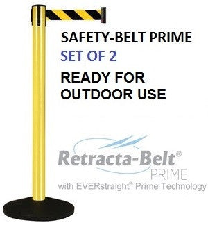 Retracta-Belt PRIME Aluminum Outdoor - Set of 2 Posts - 10ft Belts