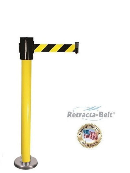 Visiontron Magnetic Mounted Retracta-Belt Post - 10' Belt - PVC Outdoor Ready