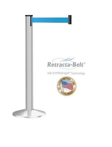 Visiontron Retracta-Belt Grooved Post - Single Line Post - 9' Belt