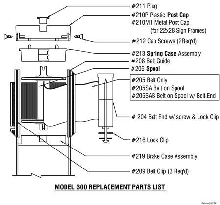 Visiontron Model 300 Retracta-Belt Complete Replacement Assembly - 10'