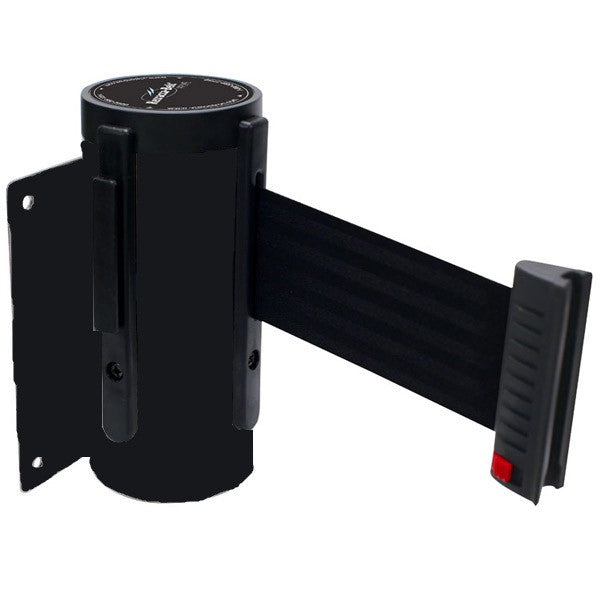 Retracta-Belt PRIME Wall Mount Barrier - BLACK - 10ft Belt