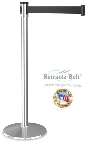 Visiontron Retracta-Belt Thin Line Post - 10' Belt - Single Line
