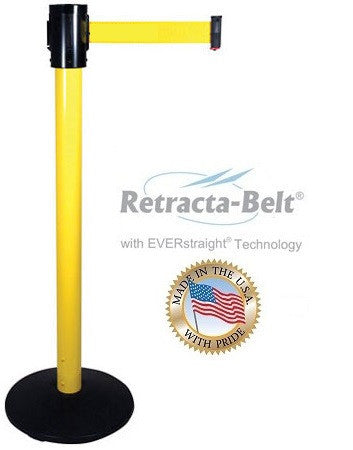 Visiontron Retracta-Belt Single Line Post - 15' Belt - OUTDOOR